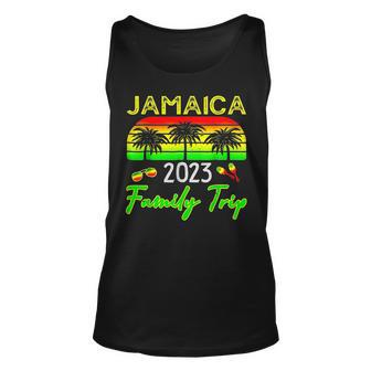 Retro Jamaica Family Vacation 2023 Jamaican Holiday Trip Unisex Tank Top - Monsterry