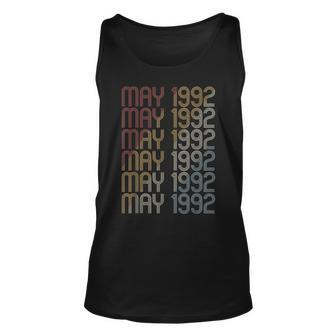 Retro May 1992 Pattern Vintage May 1992 Birthday Gift Unisex Tank Top | Mazezy