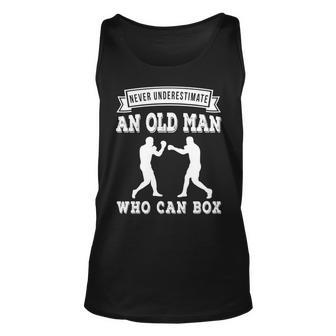 Retro Never Underestimate An Old Man Who Can Box Retro Boxer Unisex Tank Top - Seseable