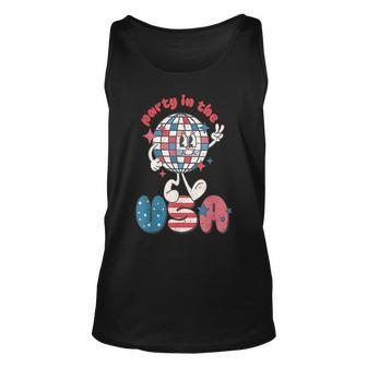 Retro Party In The Usa 4Th Of July Patriotic Disco Ball Patriotic Tank Top | Mazezy