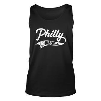 Retro Philadelphia Baseball Vintage Philly Swoosh Baseball Tank Top | Mazezy