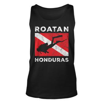 Retro Roatan Honduras Scuba Dive Vintage Dive Flag Diving Tank Top - Thegiftio UK