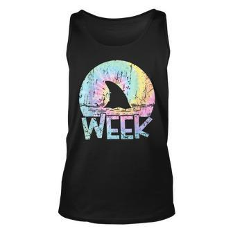 Retro Shark Fin Week 2023 Shark Lover Ocean Wildlife Tie Dye For Shark Lovers Tank Top | Mazezy