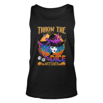 Retro Throw The Dice Witches Bunco Halloween Pumpkin Gothic Tank Top | Mazezy