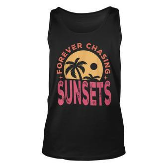 Retro Vintage Forever Chasing Sunsets Summer Vacation Outfit Vacation Tank Top | Mazezy