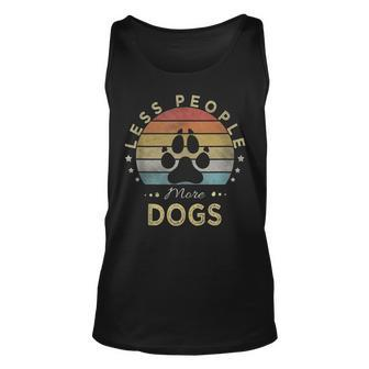 Retro Vintage Less People More Dogs Gift For Women Unisex Tank Top - Thegiftio UK