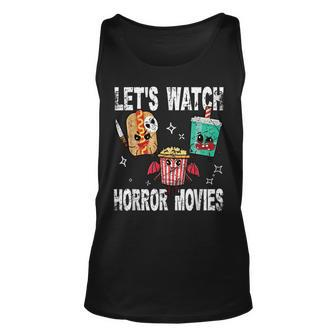 Retro Lets Watch Horror Movies Cute Halloween Costume Tank Top | Mazezy UK