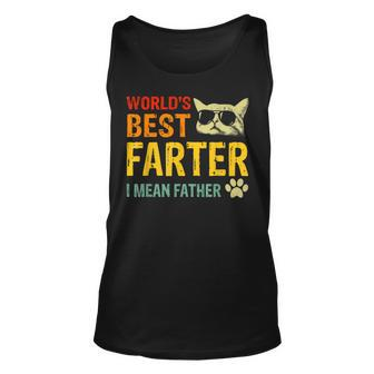 Retro Worlds Best Farter I Mean Father Best Cat Dad Ever Unisex Tank Top | Mazezy AU