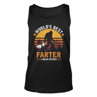Retro Worlds Best Farter I Mean Father Bigfoot Fathers Day Unisex Tank Top | Mazezy