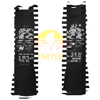 Retro Worlds Best Farter I Mean Father Bigfoot Fathers Day Unisex Tank Top | Mazezy