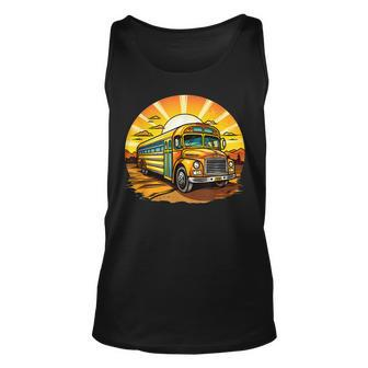 Retro Yellow School Bus Cool Professional Driver Student Tank Top - Monsterry