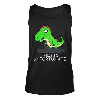 Rex Stuck In Tar Pit This Is Unfortunate Day For Dinosaur Unisex Tank Top - Monsterry DE