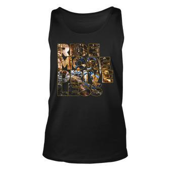 Ride More Drive Less Colorful Mountain Bike Cycling Gift Unisex Tank Top - Thegiftio UK