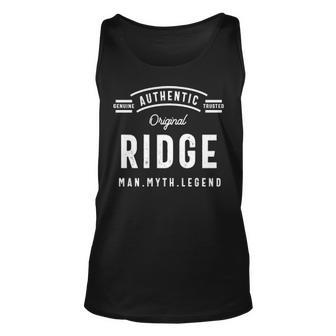 Ridge Name Gift Authentic Ridge Unisex Tank Top - Seseable