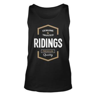 Ridings Name Gift Ridings Quality Unisex Tank Top - Seseable