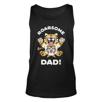 Roarsome Dad Funny Tiger Lover Father Daddy Unisex Tank Top - Monsterry DE
