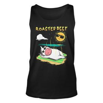 Roast Beef Cow Vacation Sun Tan Calf Lover Summer Vacationis Unisex Tank Top - Monsterry