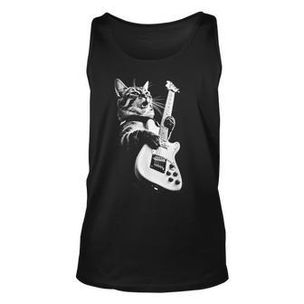 Rock Cat Playing Guitar Guitar Cat Tank Top - Seseable
