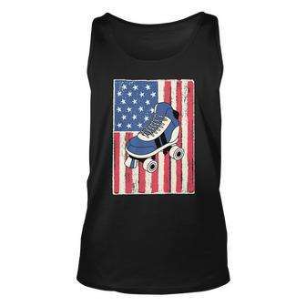 Roller Skate For Men Skating American Flag Patriotic Patriotic Tank Top | Mazezy