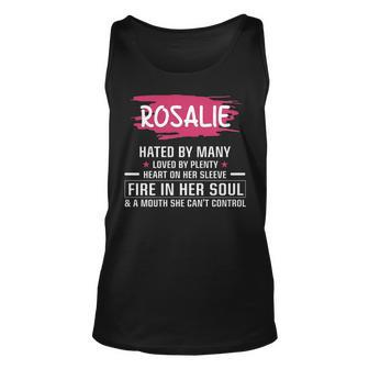 Rosalie Name Gift Rosalie Hated By Many Loved By Plenty Heart Her Sleeve V2 Unisex Tank Top - Seseable