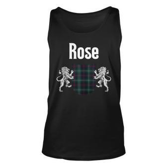 Rose Clan Scottish Name Coat Of Arms Tartan Unisex Tank Top | Mazezy