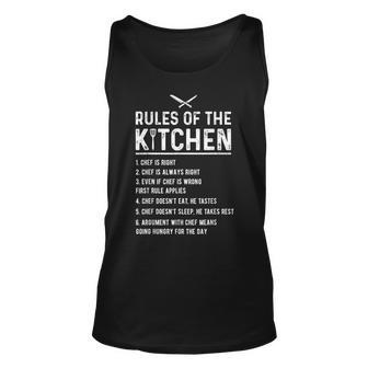 Rules Of The Kitchen Master Cook Restaurant Chef Joke Tank Top | Mazezy
