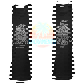 Sacramento Retro Summer Palm Tree Beach Souvenir Summer Tank Top | Mazezy