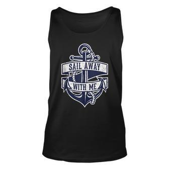 Sail Away With Me Vintage Anchor And Funny Quote Gift Unisex Tank Top | Mazezy