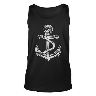 Sailing T - Distressed Naval Nautical Ships Anchor Unisex Tank Top | Mazezy