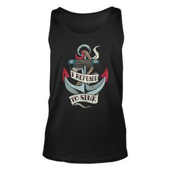 Sailor Quote Anchor Rope Sailboat Clothing Unisex Tank Top | Mazezy