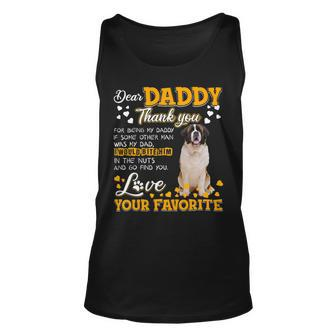 Saint Bernard Dog Dear Daddy Thank You For Being My Daddy 1 Unisex Tank Top - Monsterry