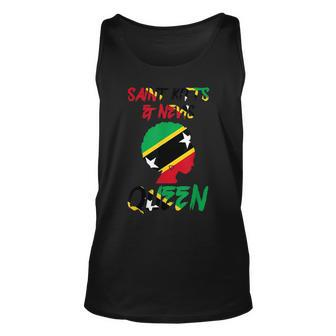 Saint Kitts & Nevis Queen St Kitts & Nevis Flag Afro Pride Unisex Tank Top | Mazezy