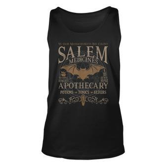 Salem Apothecary Herbalist Witch Wiccan Beige Bat Unisex Tank Top - Seseable