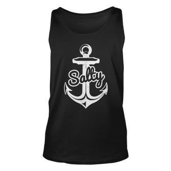 Salty Anchor Boat Unisex Tank Top | Mazezy