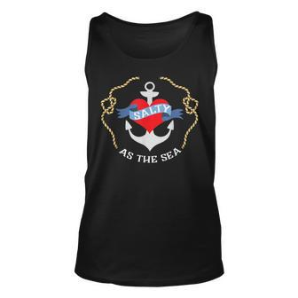 Salty As The Sea Nautical Anchor Unisex Tank Top | Mazezy UK