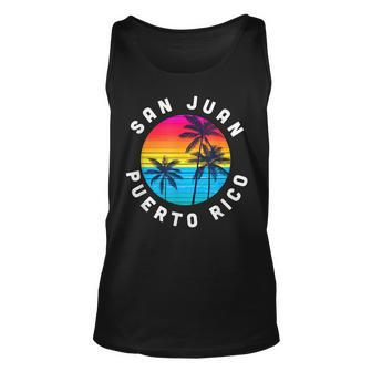 San Juan Puerto Rico Vacation Souvenir Sunset Beach Unisex Tank Top - Seseable