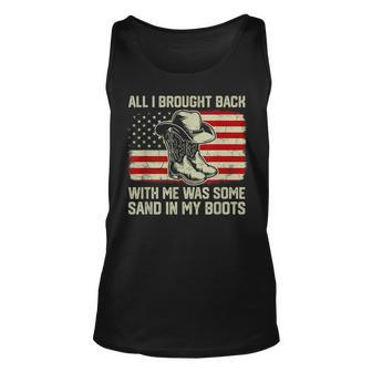 Sand In My Boots Western American Flag Country Music Lover Unisex Tank Top - Seseable