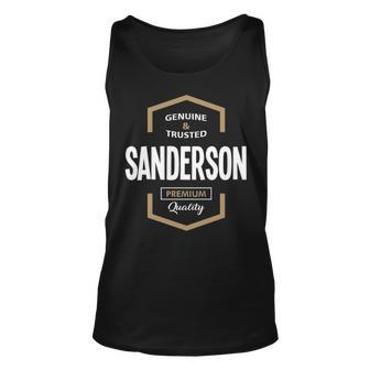 Sanderson Name Gift Sanderson Quality Unisex Tank Top - Seseable
