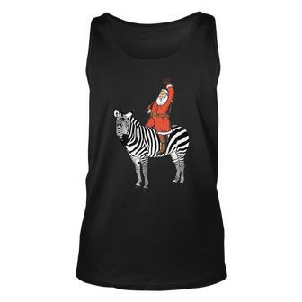 Santa Clause On A Zebra Ugly Christmas Sweater Tank Top | Mazezy CA