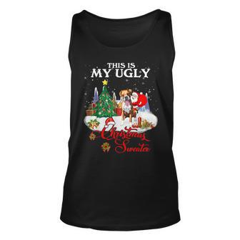 Santa Riding Boxer This Is My Ugly Christmas Sweater Tank Top - Monsterry