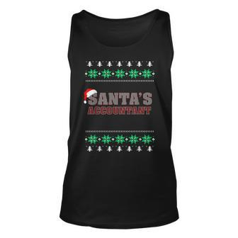 Santa's Accountant Ugly Christmas Sweater Tank Top - Monsterry