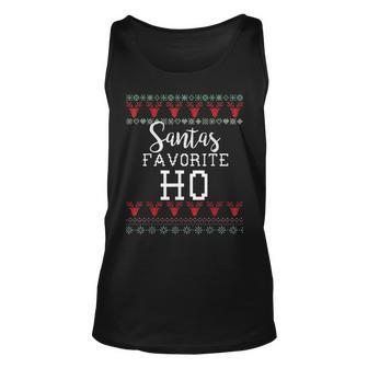 Santas Faavorite Holiday Ugly Christmas Sweater Tank Top - Monsterry