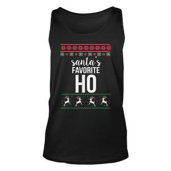 Santas Favorite Ho Ugly Christmas Sweater Tank Top - Monsterry DE