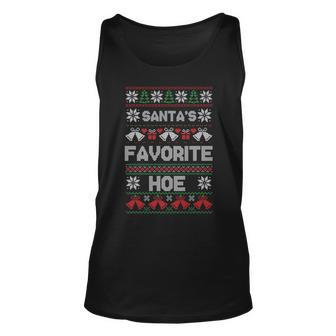 Santa's Favorite Hoe Ugly Christmas Sweater Tank Top - Monsterry