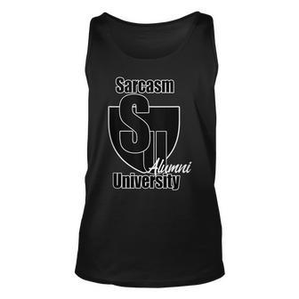 Sarcasm University Alumni Unisex Tank Top | Mazezy