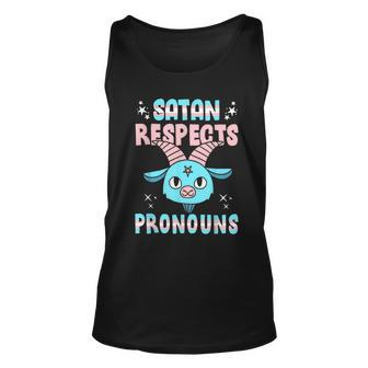 Satan Respects Pronouns Transgender Lgbtq Pride Trans Unisex Tank Top | Mazezy