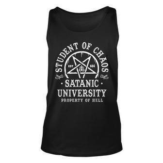 Satanism Occult Atheist Gothic Horror Satanic University Horror Tank Top | Mazezy