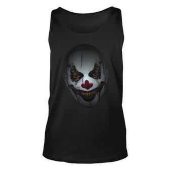 Scary Evil Clown Halloween Unisex Tank Top | Mazezy