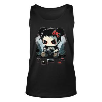 Scary Gaming Girl Video Game Online Gamer Computer Halloween Tank Top | Mazezy CA