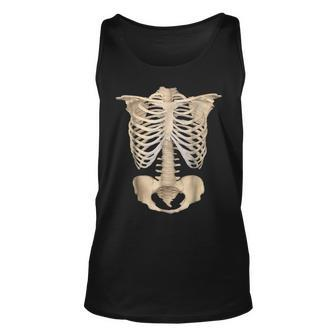 Scary Halloween Anatomy Rib Cage Human Skeleton T Scary Halloween Tank Top | Mazezy